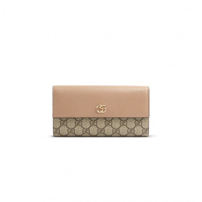 GUCCI GG MARMONT BI-COLOR CONTINENTAL WALLET 45611617WAG5788 (10*19*3.5cm)